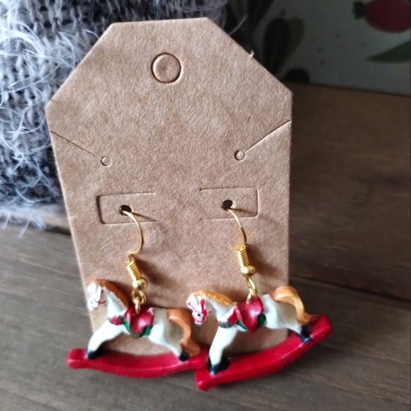 New Christmas Rocking Horse Earrings - Picture 13 of 16